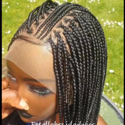 Cornrow Braids Wig – Full Lace | Black | 22 Inches