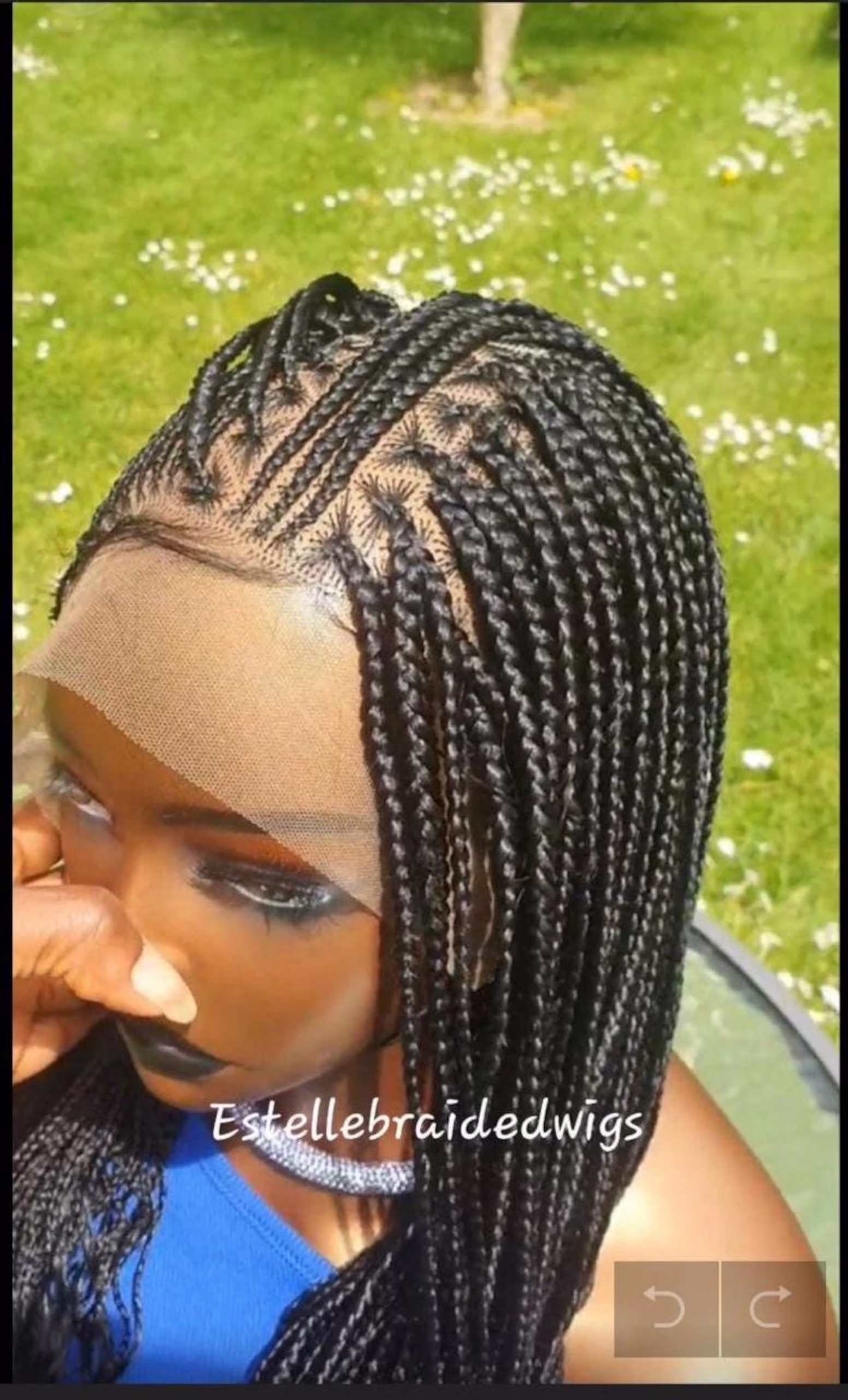 Cornrow Braids Wig – Full Lace | Black | 22 Inches