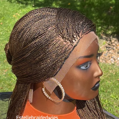 Ready To Ship! Braided Wigs for Black Women – Lace Frontal | Lightweight | Black, Brown & Honey Blonde