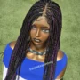 Black Box Braids Wig with Purple Highlights – Bold & Stylish Protective Wig